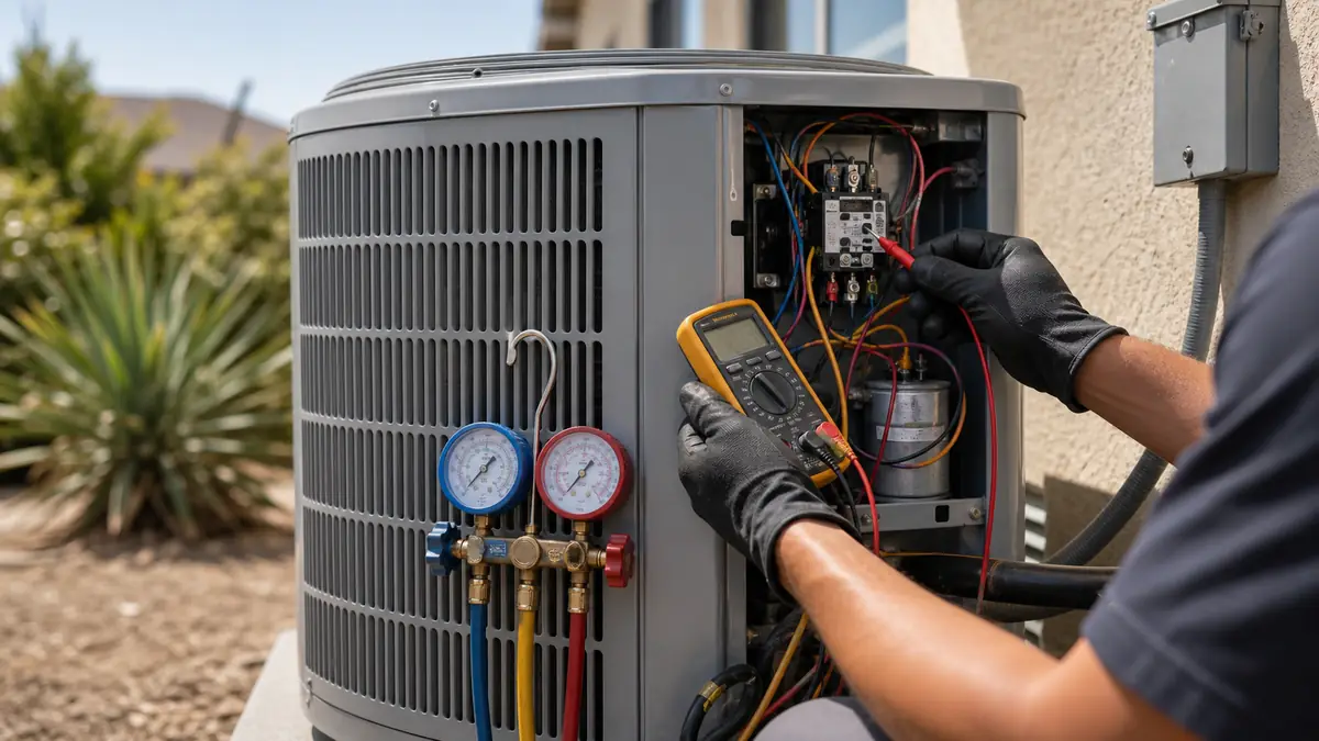 Illustration of diagnosing a Trane condenser that is not cooling in Arcadia, CA