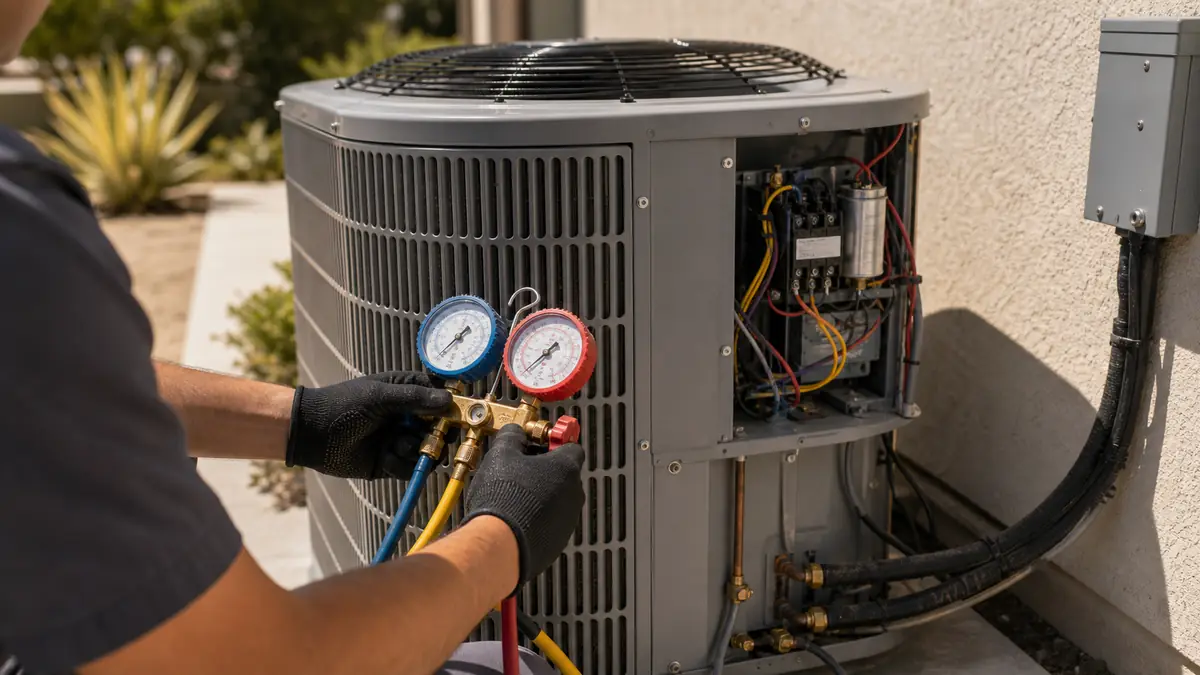 Illustration of diagnosing a short-cycling Trane AC in Arcadia, CA